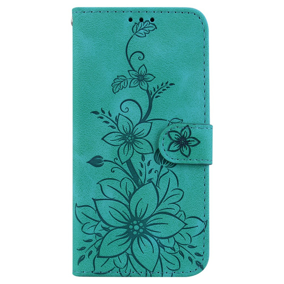 Cu clapetă pentru Oppo A60, Lily Flower, verde