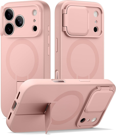 Husă Suritch rezistentă la șocuri, cu suport și capac pentru cameră, pentru MagSafe pentru iPhone 17 Pro Max