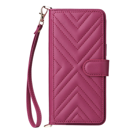 Carcasă cu clapetă pentru Xiaomi Poco F7 Ultra, Crossbody Leather Wallet, maroon