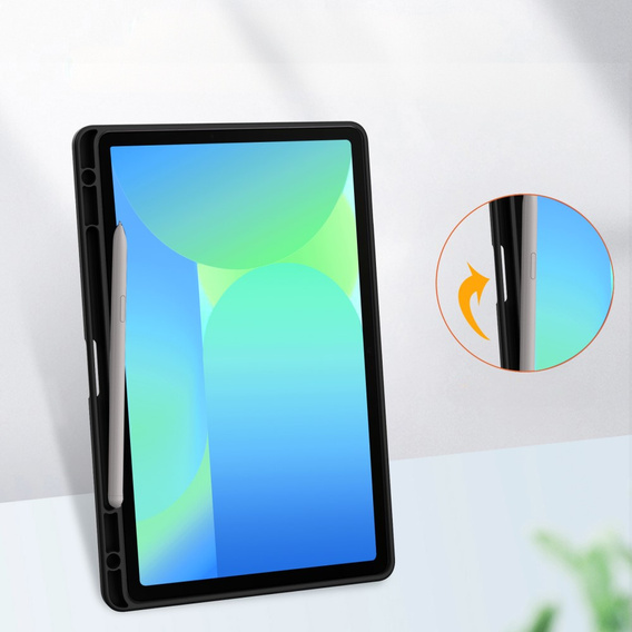 Husă pentru Samsung Galaxy Tab S10 FE+ Plus, Smartcase Hybrid, cu spațiu pentru stylus, negru