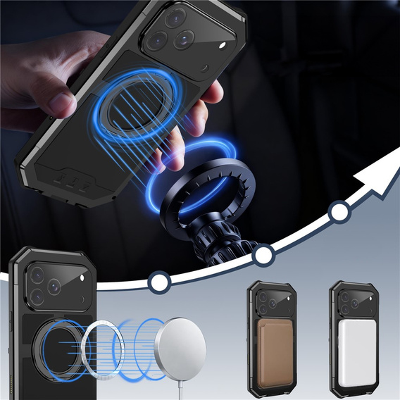 Husă R-JUST cu MagSafe și suport pentru iPhone 17 Pro Max