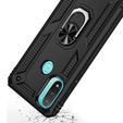 Husă blindată pentru Motorola Moto E20/E30/E40, Nox Case Ring, negru