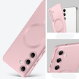 Carcasă pentru Samsung Galaxy A56, ColorMag, pentru MagSafe, roz + sticlă călită 9H