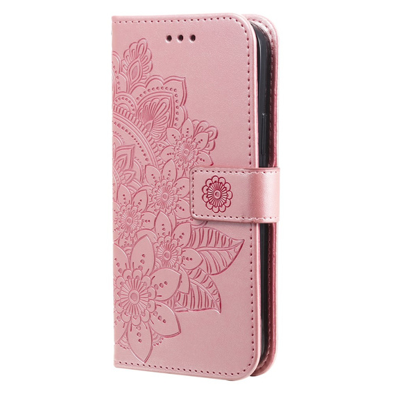 Cu clapetă pentru Samsung Galaxy A54 5G, Mandala Flower, roz rose gold