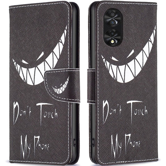 Cu clapetă pentru TCL 40 NxtPaper, Wallet, Don't Touch My Phone negru