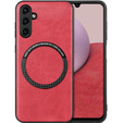 Huse pentru Samsung Galaxy A14 5G, Leather Hybrid MagSafe, roșu