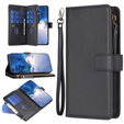 Cu clapetă pentru Samsung Galaxy A25 5G, Wallet Zipper Pocket, negru