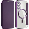 Cu clapetă pentru Samsung Galaxy S23 FE, RFID Wallet MagSafe CamShield, violet