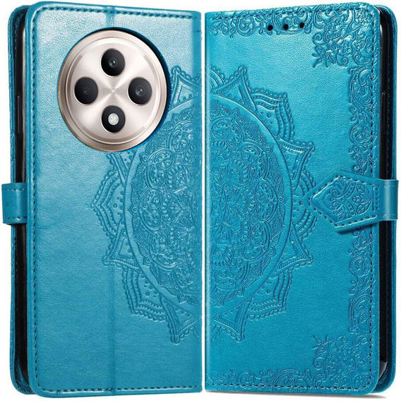Cu clapetă pentru Oppo Reno 12FS / 12F, Mandala, albastru