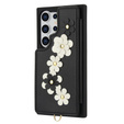 Husa pentru Samsung Galaxy S25 Ultra, Leather Flower Card Slot, negru