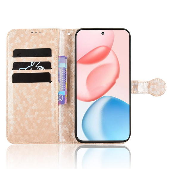 Husa cu clapetă pentru Honor 400 5G, Wallet Rhombus, roz