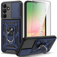 Carcasă blindată pentru Samsung Galaxy A56, CamShield Slide, albastru + sticlă călită 9H