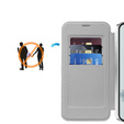 Cu clapetă pentru Google Pixel 9A, RFID Wallet MagSafe CamShield, de argint