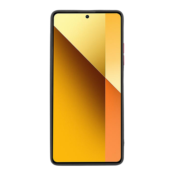 Carcasă din silicon pentru Xiaomi Redmi Note 13 5G, cu protecție pentru camera foto, transparent / negru + sticlă călită 9H