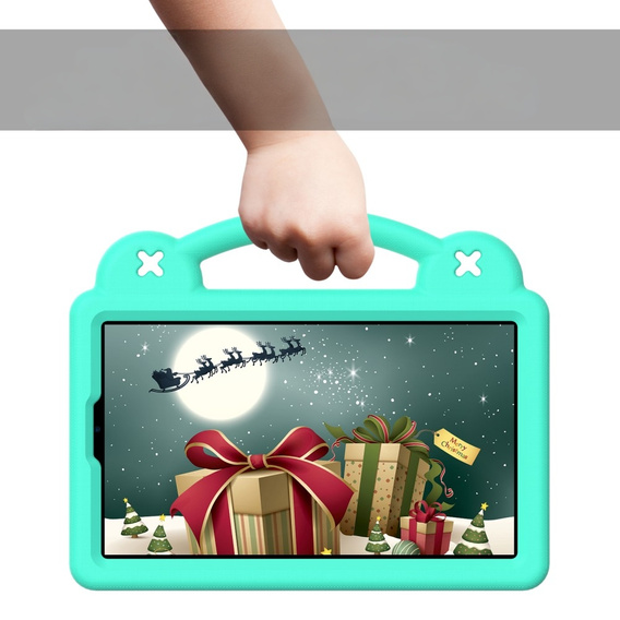 Husă pentru copii pentru Samsung Galaxy Tab A11 / A9, Cute Patterns, cu suport, verde