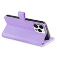 Cu clapetă pentru iPhone 14 Pro, Wallet Zipper Pocket, violet