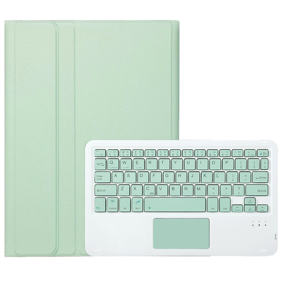 Carcasă + tastatură Samsung Galaxy Tab S9, Leather Pen Slot TouchPad, verde deschis