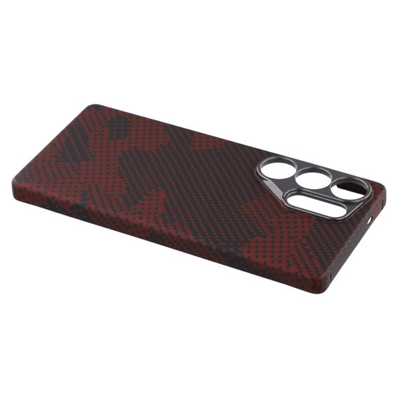 Carcasă pentru Samsung Galaxy S25 Ultra, Aramid Fiber MagSafe, negru / roșu