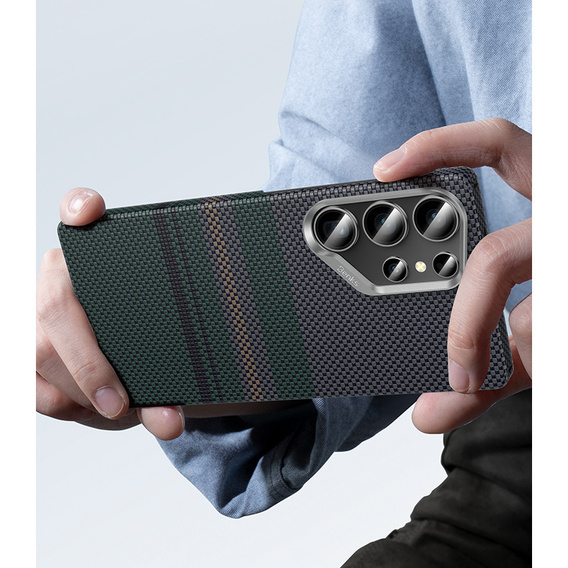 Carcasa BENKS Kevlar pentru Samsung Galaxy S25 Ultra, pentru MagSafe, Carbon Fiber, negru