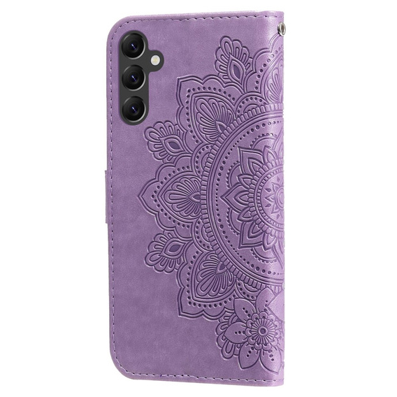 Cu clapetă pentru Samsung Galaxy A14 4G/5G, Mandala Flower, violet