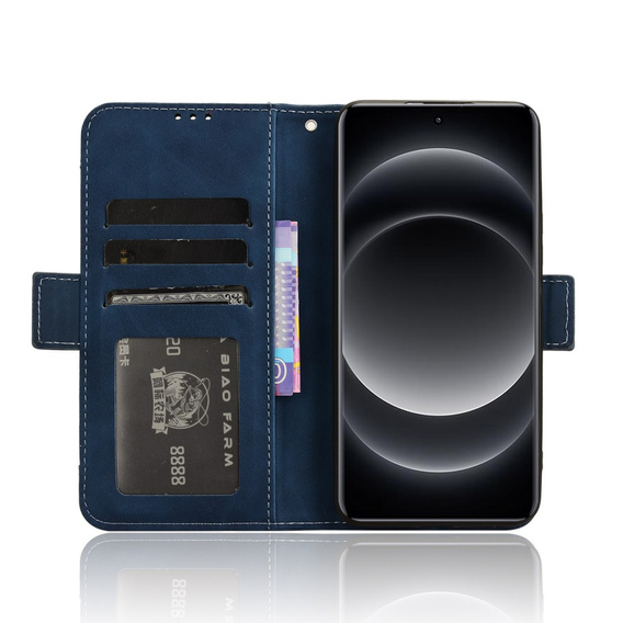 Cu clapetă pentru Xiaomi 14 Ultra, Card Slot, albastru închis