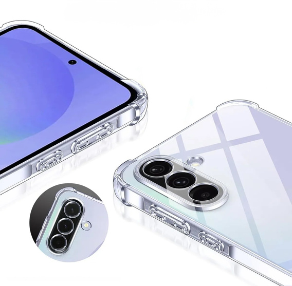 Carcasă pentru Samsung Galaxy A36, Erbord Dropproof, transparentă + Sticlă