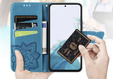 Cu clapetă pentru Samsung Galaxy A36, Butterfly, albastru
