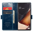Carcasă flip CASEME pentru Samsung Galaxy Note 20 Ultra, Waxy Textured, albastru