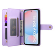 Cu clapetă pentru Samsung Galaxy S24 FE, Wallet Zipper Pocket, violet