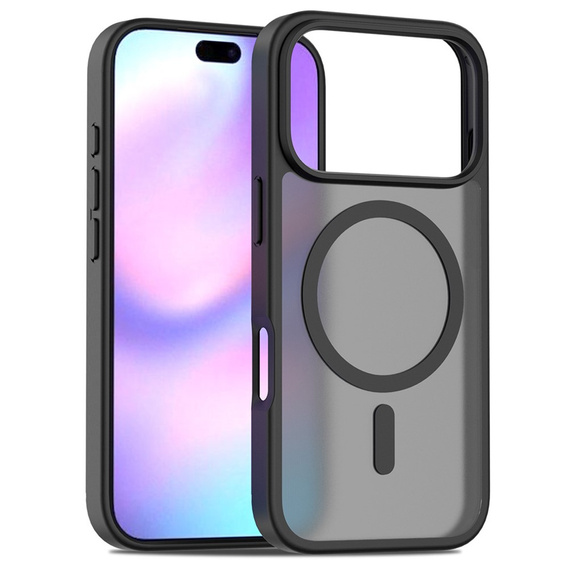 Carcasă Matt pentru iPhone 17 Pro, pentru MagSafe, negru translucid