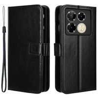 Cu clapetă pentru Infinix Note 40 Pro, Crazy Horse Wallet, negru