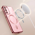 Husă pentru Samsung Galaxy S23 Plus, Electro MagSafe, roz rose gold + Sticlă pentru ecran