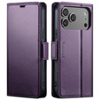 ERBORD Carcasă de portofel Glossy Litchi cu clapetă pentru iPhone 17 Pro Max