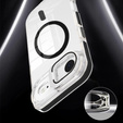 Husă pentru iPhone Air, pentru MagSafe, cu suport, transparentă cu inserții negre