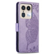 Cu clapetă pentru Motorola Edge 50 Ultra, Butterfly, violet