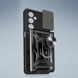 Husă blindată pentru Samsung Galaxy S25 FE, CamShield Slide, negru