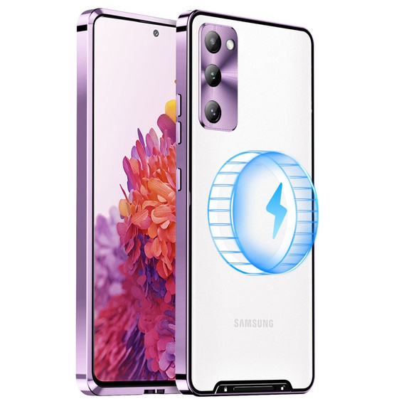 Carcasă de protecție pentru camera foto pentru Samsung Galaxy S20 FE, CamShield MagSafe, transparent / violet