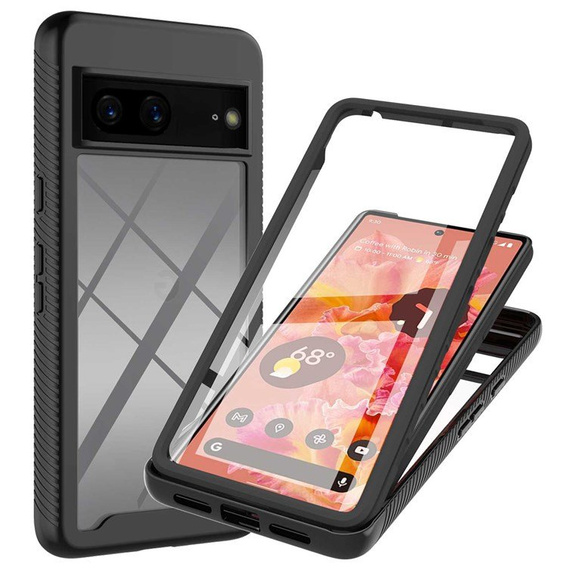 Carcasă pentru Google Pixel 7, Shockproof, cu folie, negru