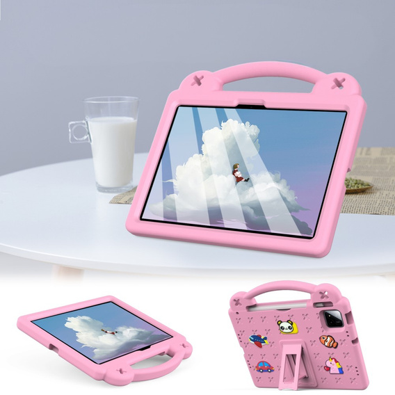 Husă pentru copii pentru Xiaomi Pad 7 / 7 Pro, Cute Patterns, cu suport, roz