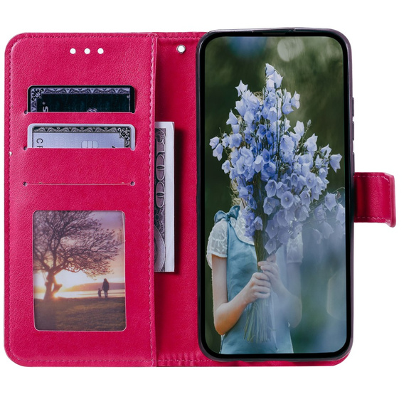 Cu clapetă pentru Samsung Galaxy A35 5G, Mandala, roz