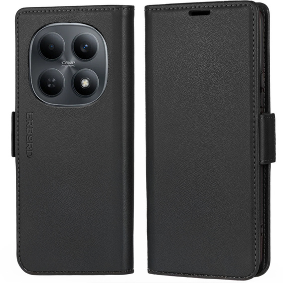 Husă flip lucioasă ERBORD Litchi pentru Xiaomi Redmi Note 15 5G