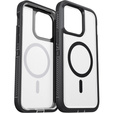 Carcasă cu ramă pentru iPhone 13 Pro, pentru MagSafe, transparent / negru