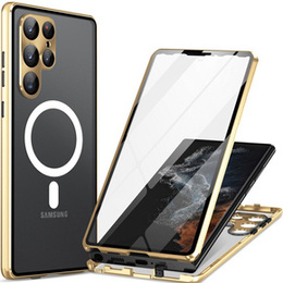 Carcasa Magnetic Dual Glass MagSafe pentru Samsung Galaxy S24 Ultra, de aur