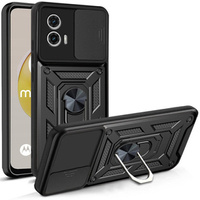 Husă blindată pentru Motorola Moto G73 5G, CamShield Slide, negru