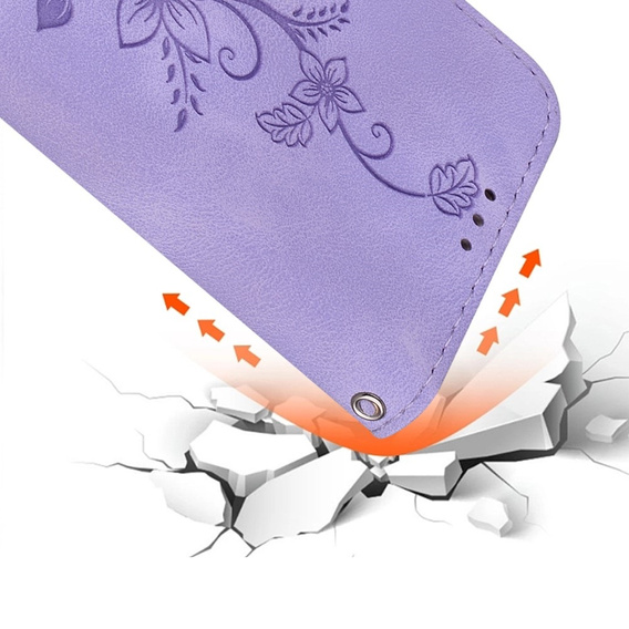 Cu clapetă pentru Oppo A60, Lily Flower, violet