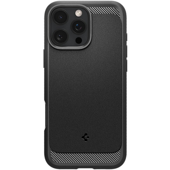 Carcasa Spigen pentru iPhone 16 Pro, Rugged Armor MagSafe, gri + Tempered Glass 9H