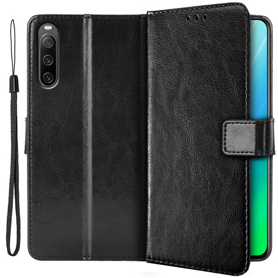 Cu clapetă pentru Sony Xperia 10 IV, Wallet, negru