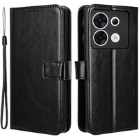 Cu clapetă pentru Infinix Zero 30 5G, Crazy Horse Wallet, negru