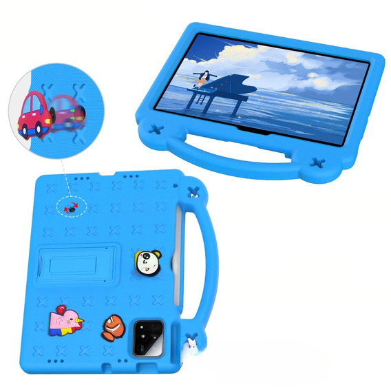 Husă pentru copii pentru Xiaomi Pad 7 / Xiaomi Pad 7 Pro, Cute Patterns, cu suport, albastru