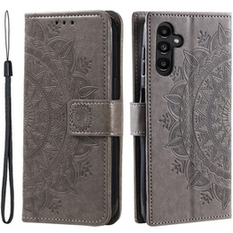 Cu clapetă pentru Samsung Galaxy S23 FE, Mandala, gri